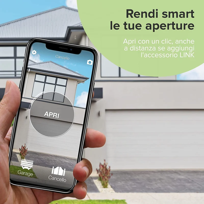 1Control SOLO 2 GEN, Apricancello Bluetooth senza Fili per Telefono/Smartphone per Aprire Cancelli e Porte Garage Controllati da Telecomando, x4 Cancelli e fino a 10 Utenti, Nero, Made in Italy