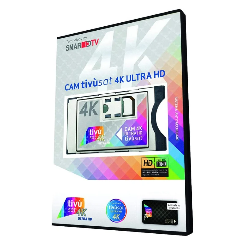 Digiquest Cam Tivùsat 4K Ultra HD, modulo CAM con smartcard Tivùsat senza abbonamento mensile, qualità satellitare