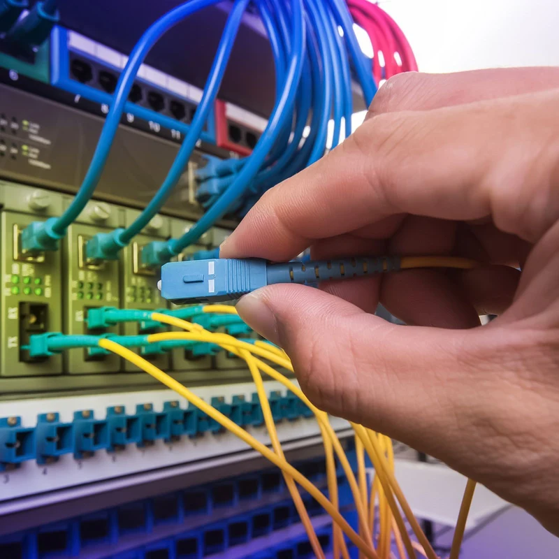 GBC Cavo patch in fibra ottica da 2m, cavo con connettori SC/APC, tipo simplex monomodale, diametro fibra 9/125 micron