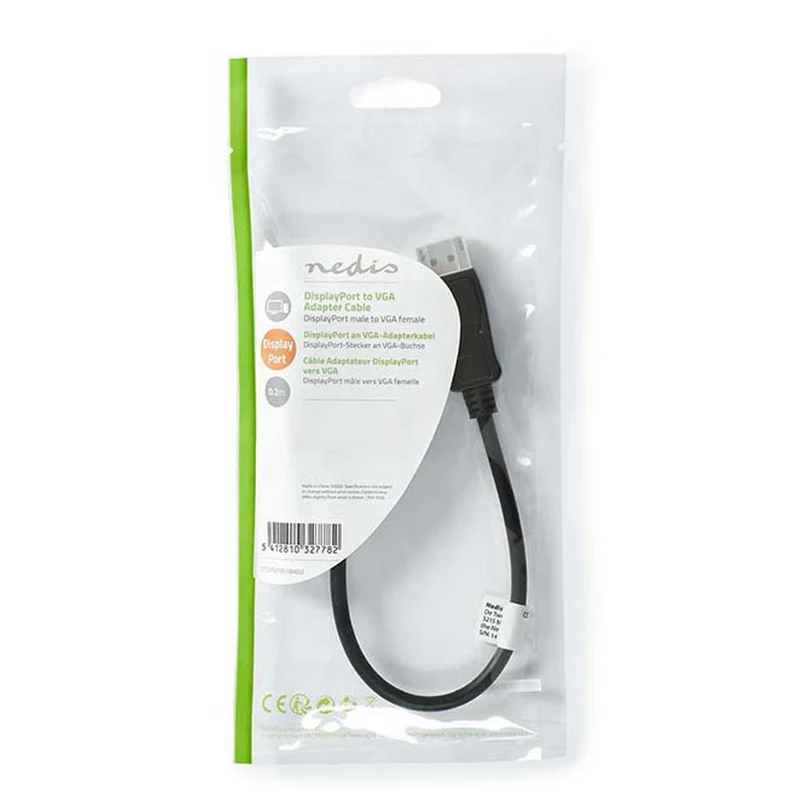 Nedis cavo adattatore da DisplayPort a VGA placcato nickel risoluzione 1080p, cavo Displyport convertitore