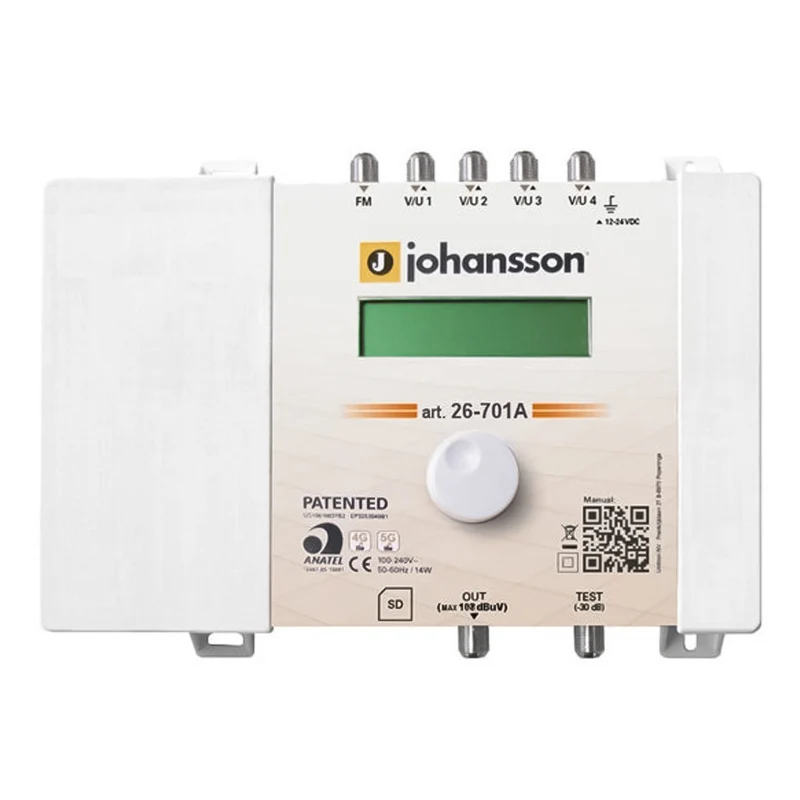 OFFEL Johansson Revolution Lite HP, centrale terrestre a filtri programmabili, guadagno >65dB, oltre 50 canali programmabili, 26-701A