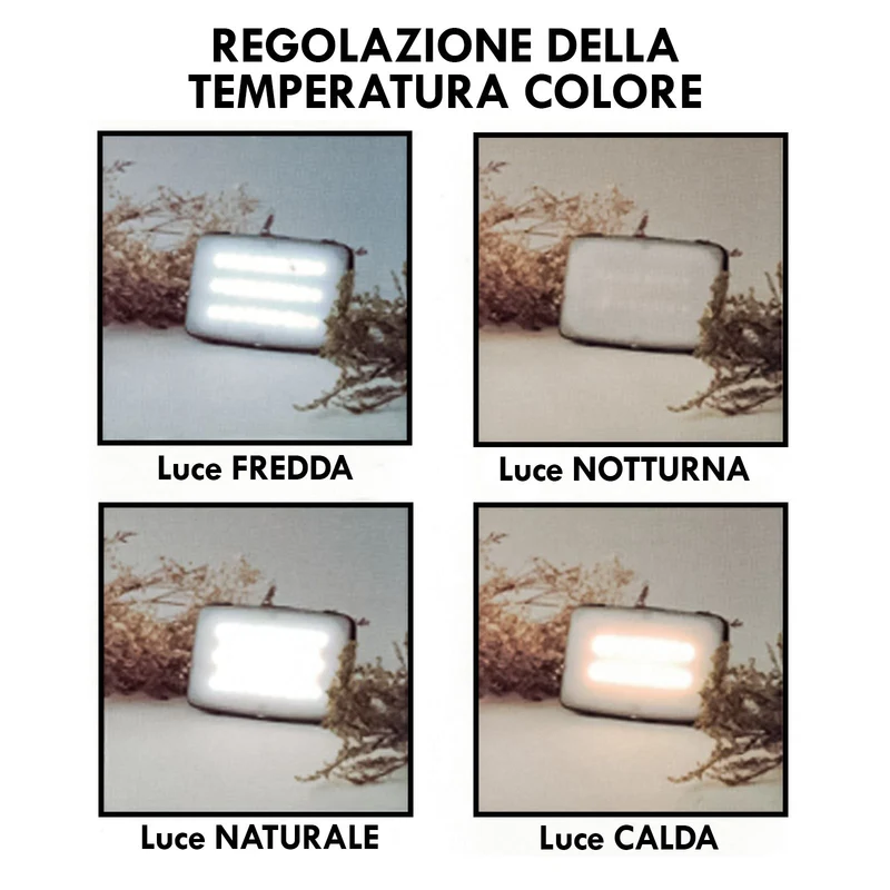 Alcapower Pannello LED portatile con attacco a vite, faretto multifunzione con regolazione della temperatura e dell'intensità fino a 1200lm