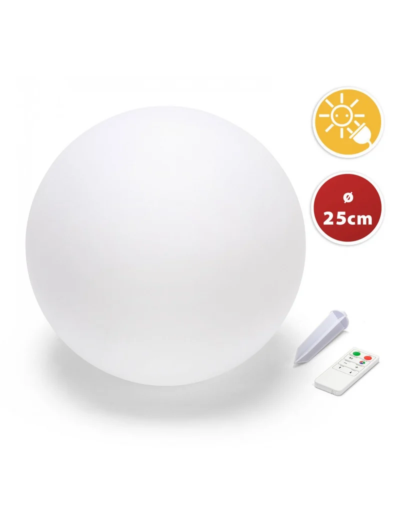 Sfera Solare LED RGB Velamp Solar Nova 25cm con Telecomando – SL528