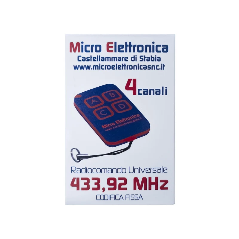 Microelettronica telecomando universale per cancello, radiocomando a codice fisso con 4 canali 433,92 MHz, apricancello con 4 pulsanti