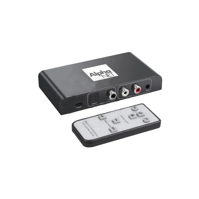 Alpha Elettronica Convertitore audio da digitale ad analogico, regolazione volume ,amplificatore cuffie, con telecomando
