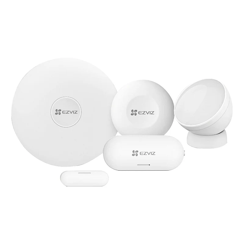 Ezviz CS-B1 Kit sensori smart home, gateway domestico, sensore PIR, Sensore di apertura e chiusura, pulsante smart SOS, allarme istantaneo su smartphone