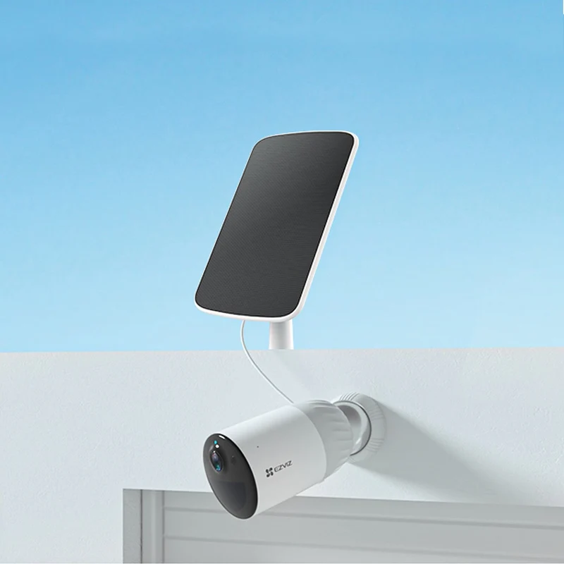 Ezviz pannello solare ad alta efficienza fino a 4.2W di potenza con cavo da 4 metri, impermeabile e resistente alle intemperie, dimensioni ridotte