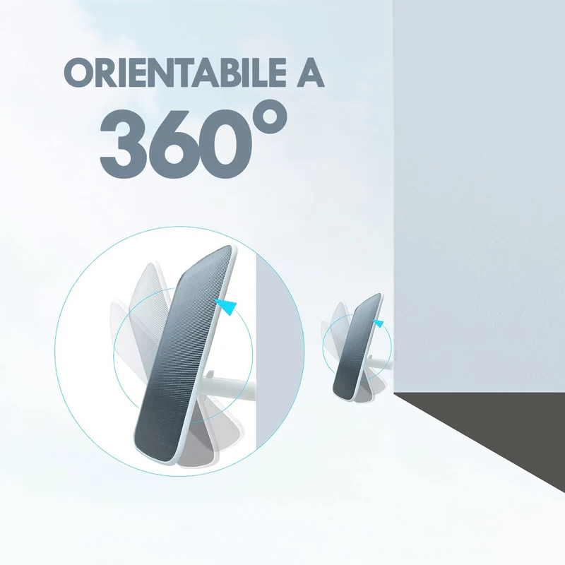 Ezviz pannello solare ad alta efficienza fino a 4.2W di potenza con cavo da 4 metri, impermeabile e resistente alle intemperie, dimensioni ridotte
