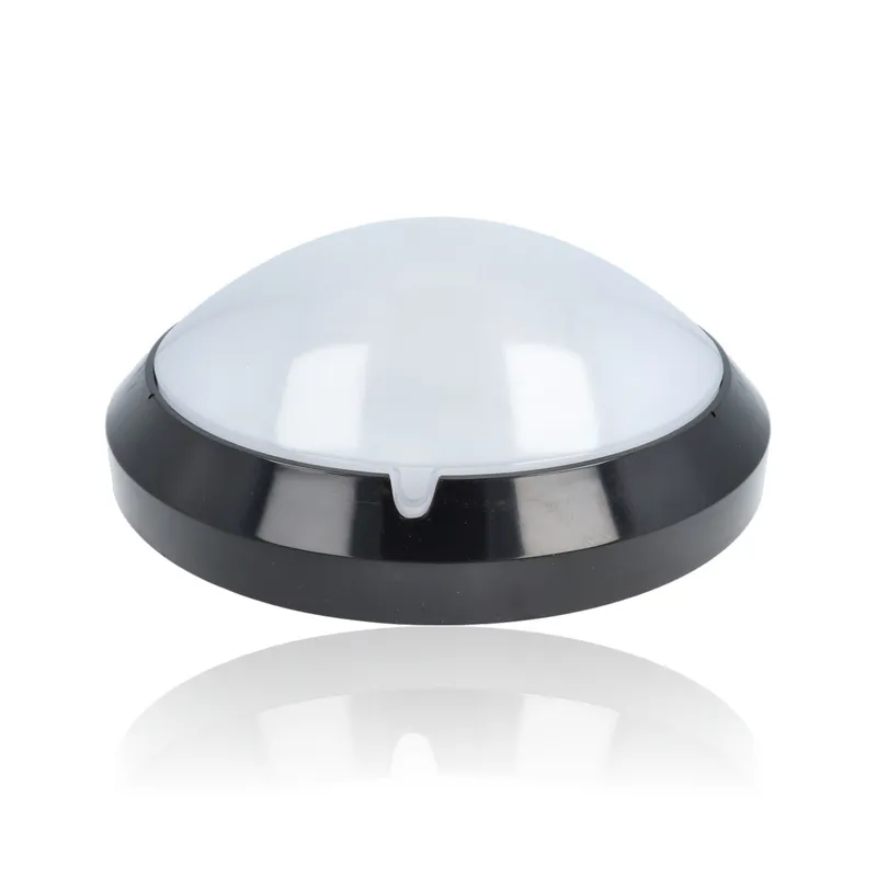 Plafoniera LED tonda da esterno con rilevatore di presenza diam.295mm, 16W, 220Vac, Luce Naturale, Nera