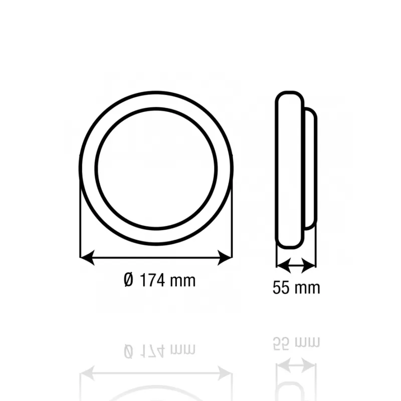 Plafoniera LED tonda con rilevatore di presenza, 12W, 220Vac, Luce Naturale, Bianco