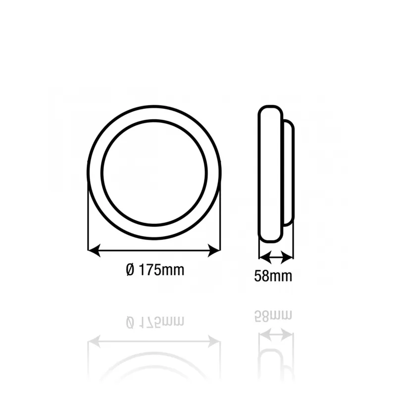 Plafoniera LED tonda, 12W, 220Vac, Luce Naturale, Bianco