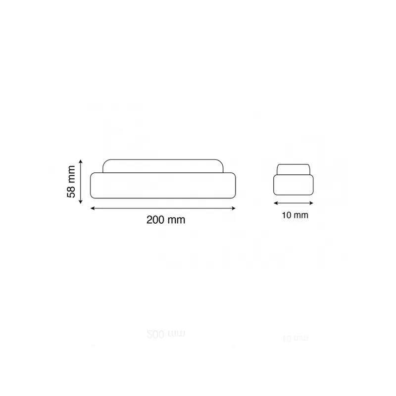 Plafoniera LED ovale, 12W, 220Vac, Luce Naturale, Nera