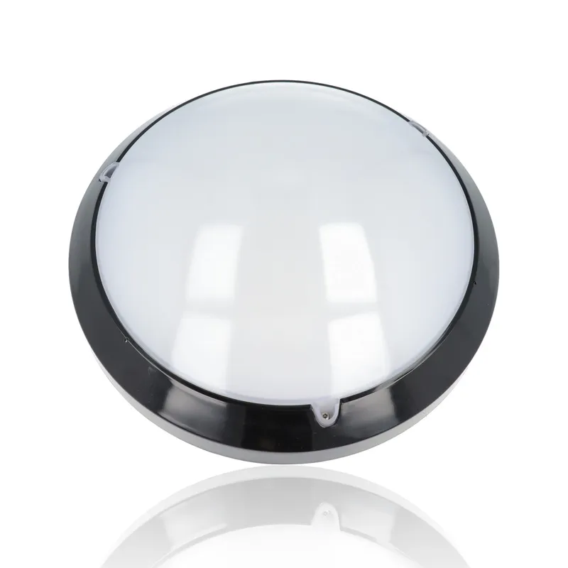 Plafoniera LED tonda da esterno diam.295mm, 16W, 220Vac, Luce Naturale, Nera