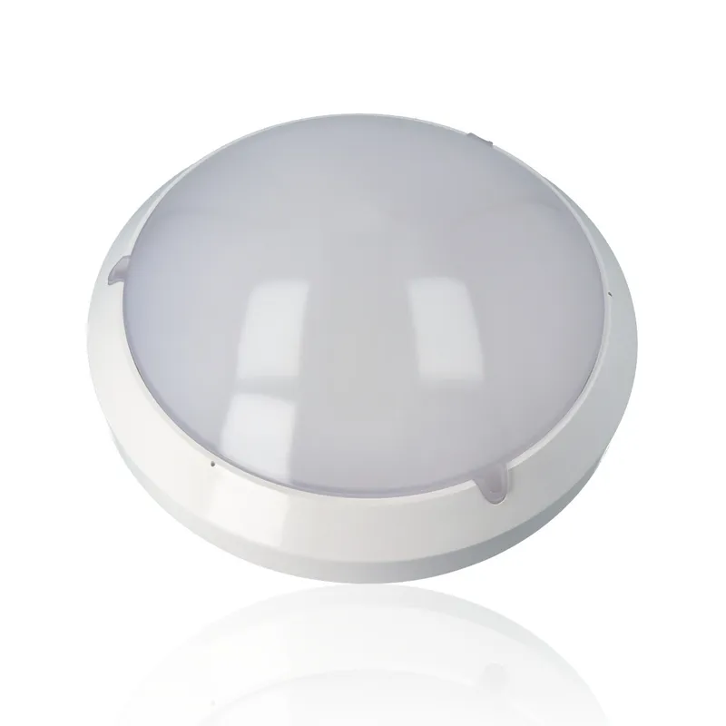 Plafoniera LED tonda da esterno con rilevatore di presenza diam.295mm, 16W, 220Vac, Luce Naturale, Bianco