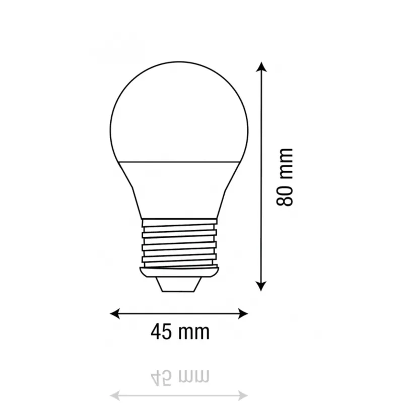 Lampadina Pallina LED, E27, 5W, 220Vac, Luca Naturale