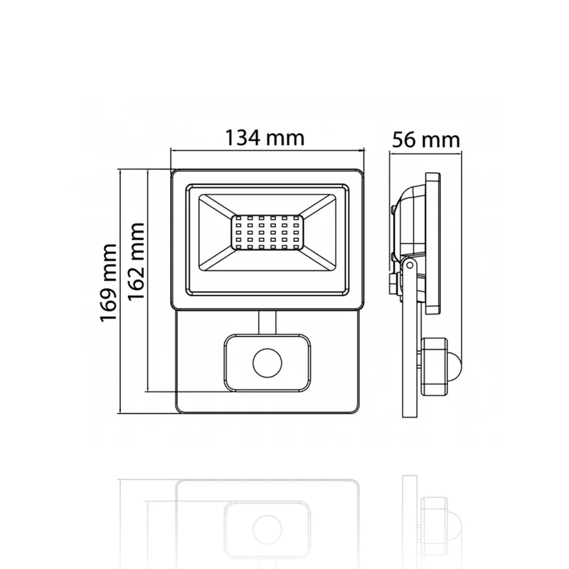 Proiettore LED con rilevatore di presenza, 20W, 220Vac, Luce Naturale, Bianco