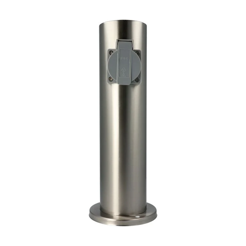 Torretta da esterno con due prese di corrente (tipo franco-belga) 220Vac in acciaio inox