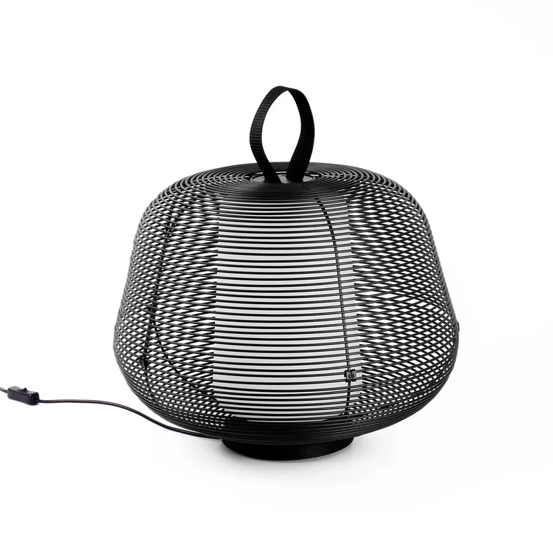 Nara - Lampe d’extérieur à poser en acier et polyéthylène, style contemporain