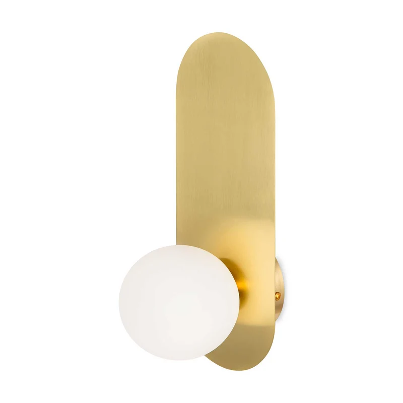 Bao - Applique murale acier et boule en verre moderne