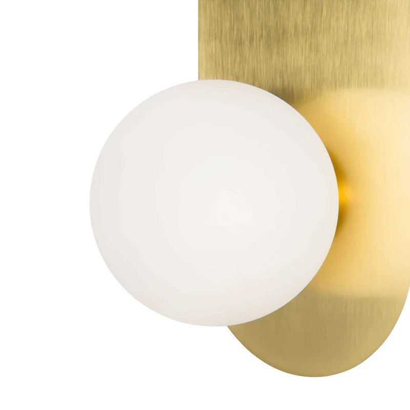 Bao - Applique murale acier et boule en verre moderne