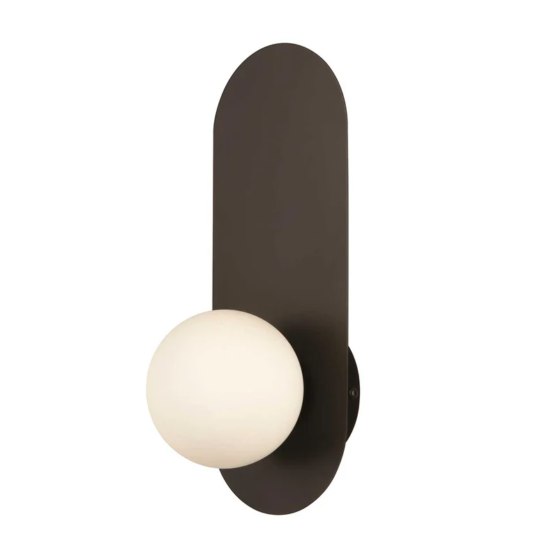 Bao - Applique murale acier et boule en verre moderne