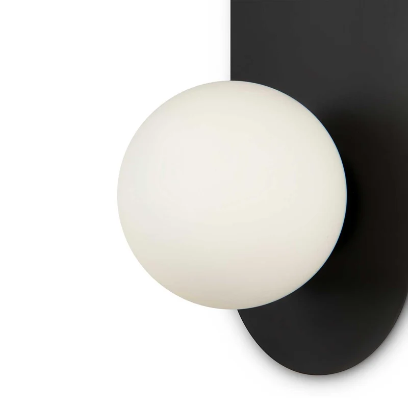 Bao - Applique murale acier et boule en verre moderne