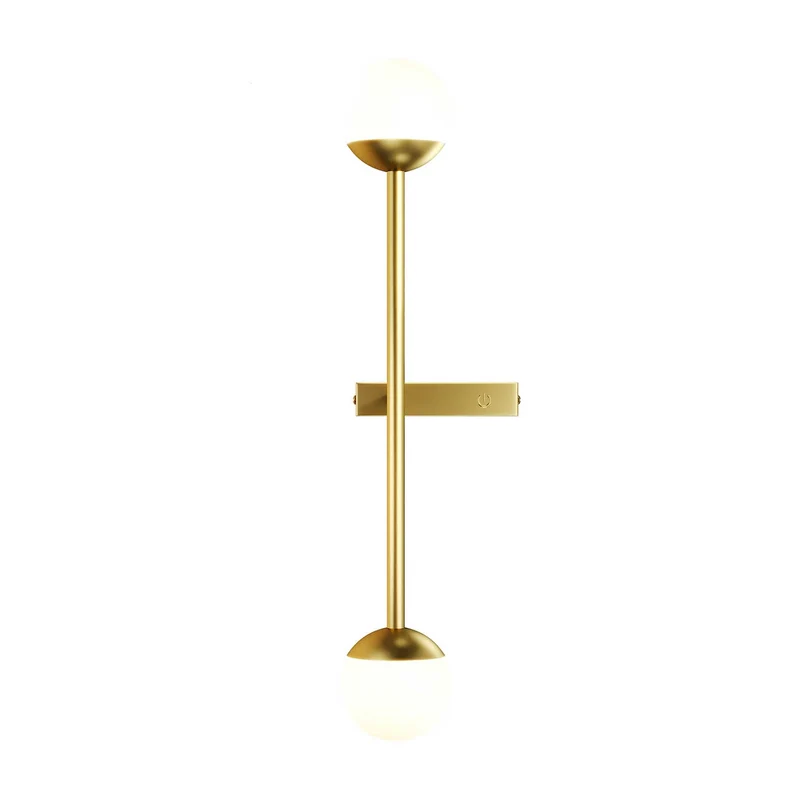 Touch - Applique murale LED circulaire dorée en acier, style Art déco