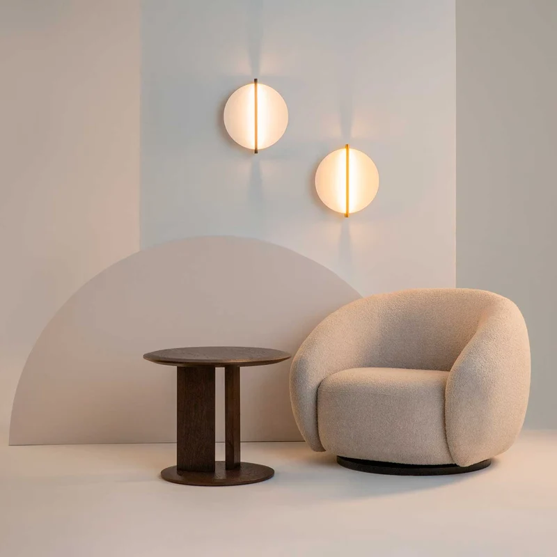 Mira - Applique murale LED ronde décorative en aluminium, style Art déco