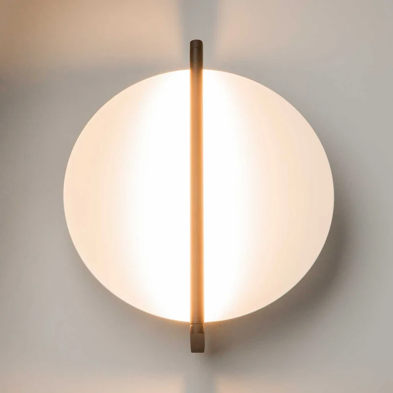 Mira - Applique murale LED ronde décorative en aluminium, style Art déco
