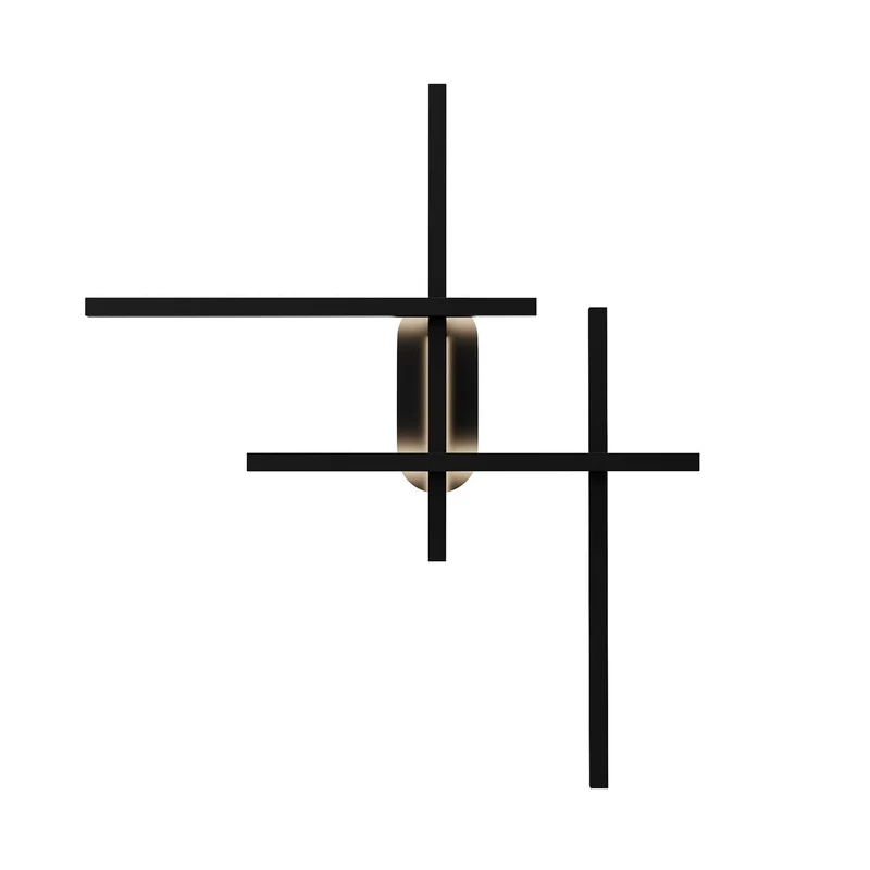 Halo - Applique murale LED géométrique en acier, style contemporain