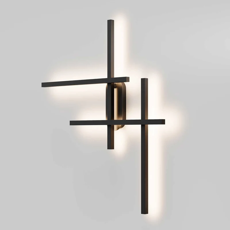 Halo - Applique murale LED géométrique en acier, style contemporain