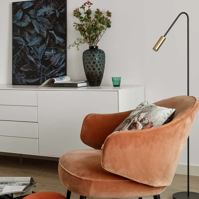 Volta - Lampadaire LED en acier, style art déco, H 125 cm