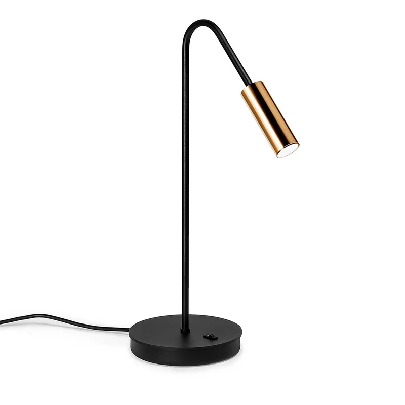 Volta - Lampe de bureau LED en acier et verre, style art déco, H 47,9 cm