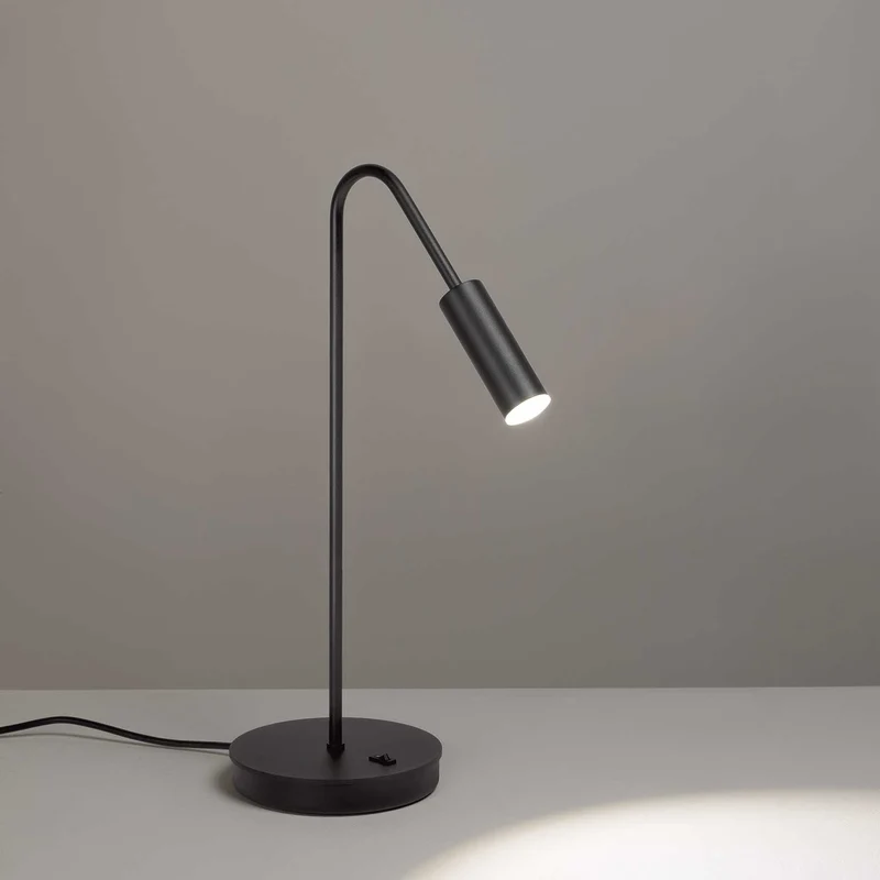 Volta - Lampe de bureau LED en acier et verre, style art déco, H 47,9 cm