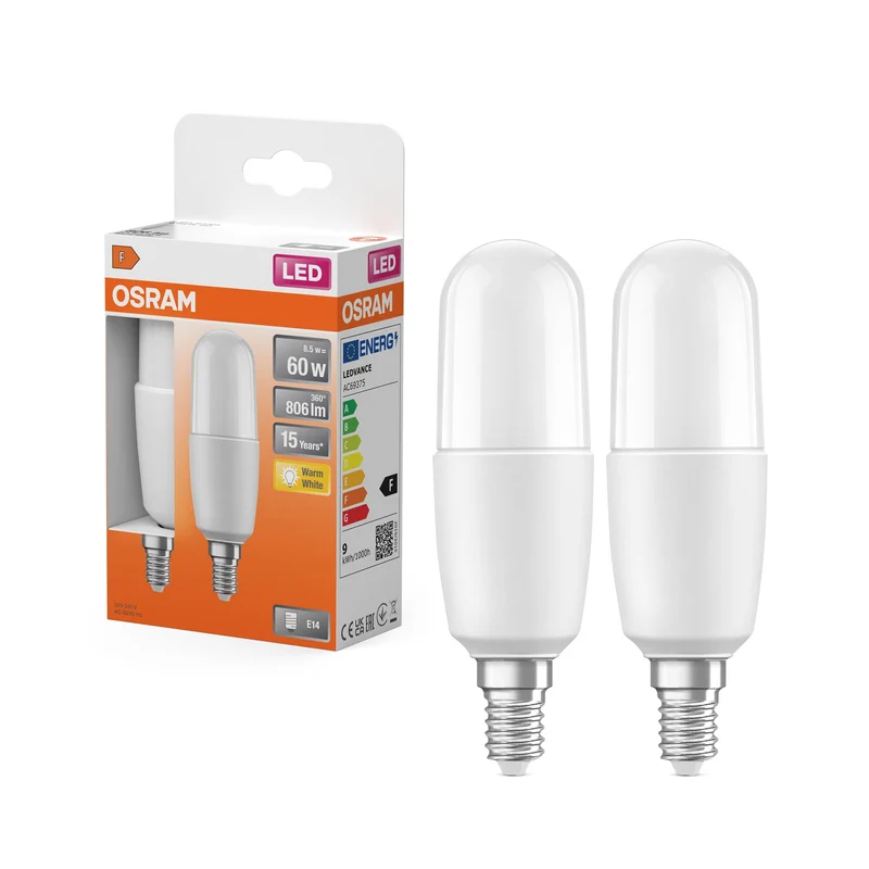 OSRAM LED PCR CLASSIC Lampada a bastone 8,5W 827 opaca E14