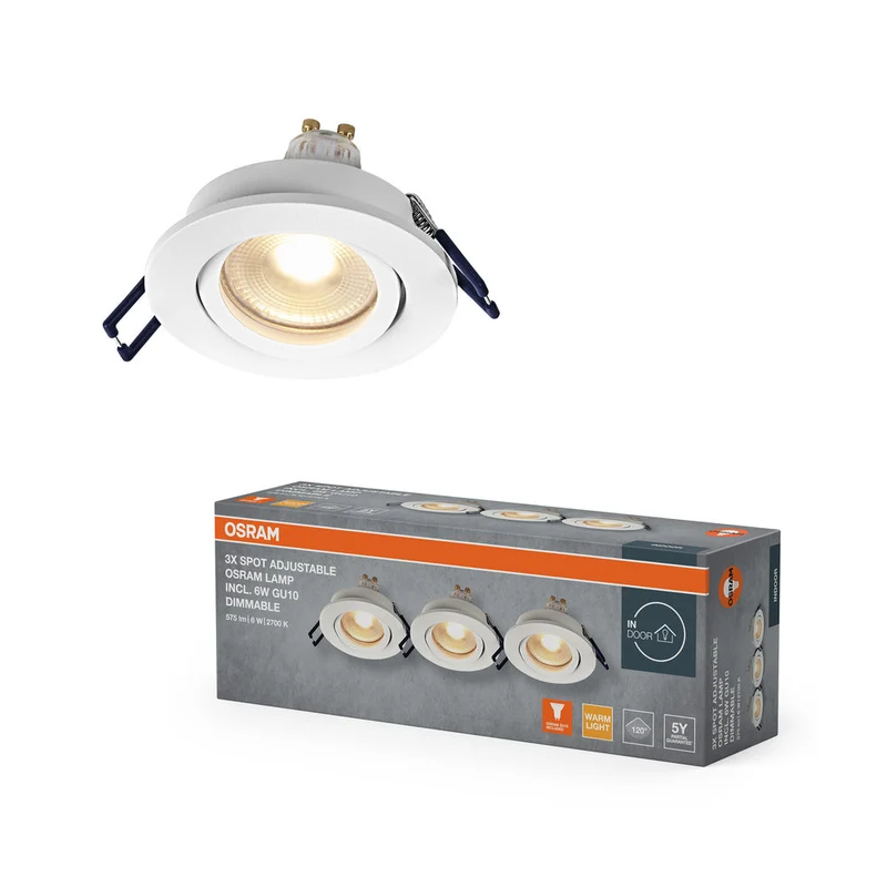 Set di faretti da incasso OSRAM LED GU10 IP65 4,5 W bianchi ⌀68 mm