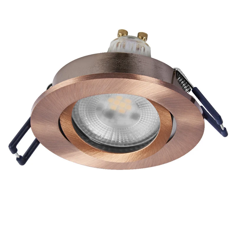 Set faretti da incasso OSRAM LED Spot Recess GU10 Dim orientabile Click 6W Ottone rosso ⌀68 mm