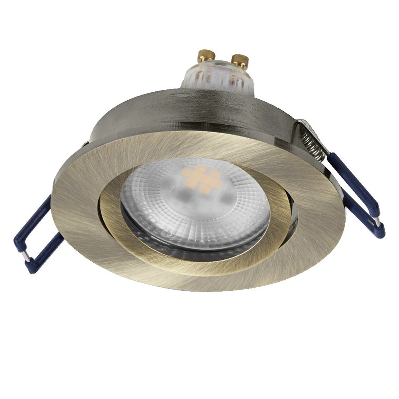 Set faretti da incasso OSRAM LED Spot Recess GU10 Dim orientabile Click 6W Ottone verde ⌀68 mm