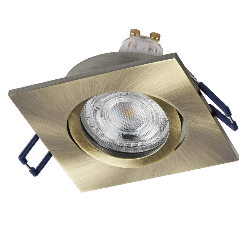 Set faretti da incasso OSRAM LED Spot Recess GU10 orientabile Square Click 4,5W Ottone verde ⌀68 mm