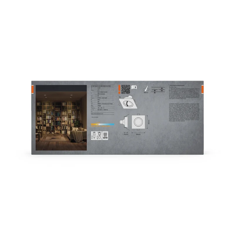 Set faretti da incasso OSRAM LED Spot Recess GU10 orientabile Square Click 4,5W Ottone verde ⌀68 mm