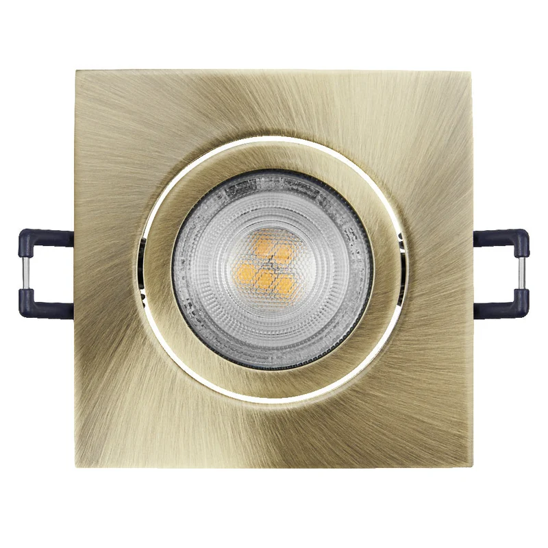 Set faretti da incasso OSRAM LED Spot Recess GU10 orientabile Square Click 4,5W Ottone verde ⌀68 mm