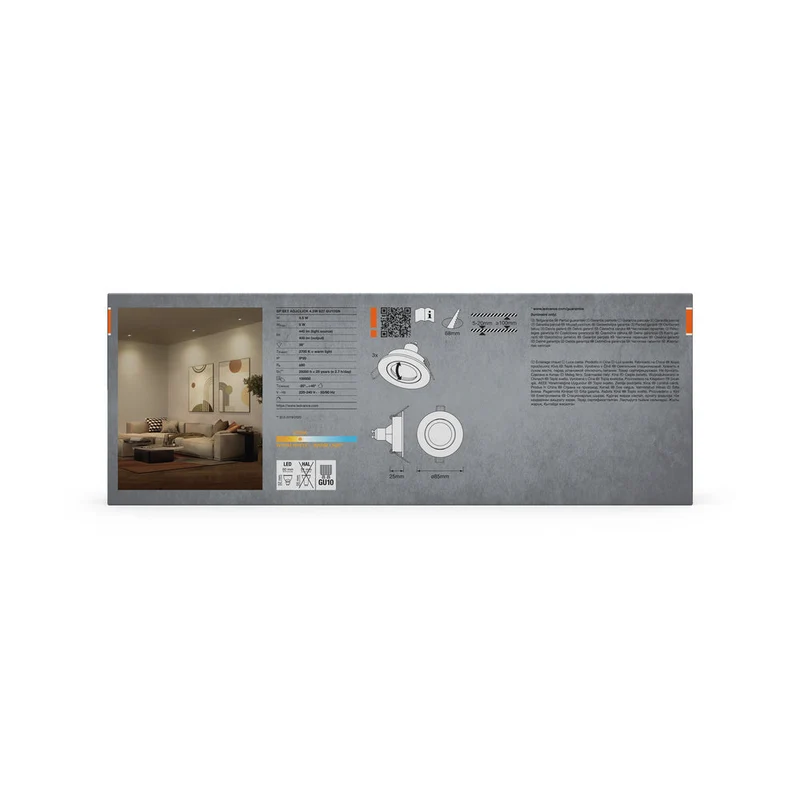 Set faretti da incasso OSRAM LED Spot Recess GU10 orientabile Click 4,5W Nichel satinato ⌀68 mm