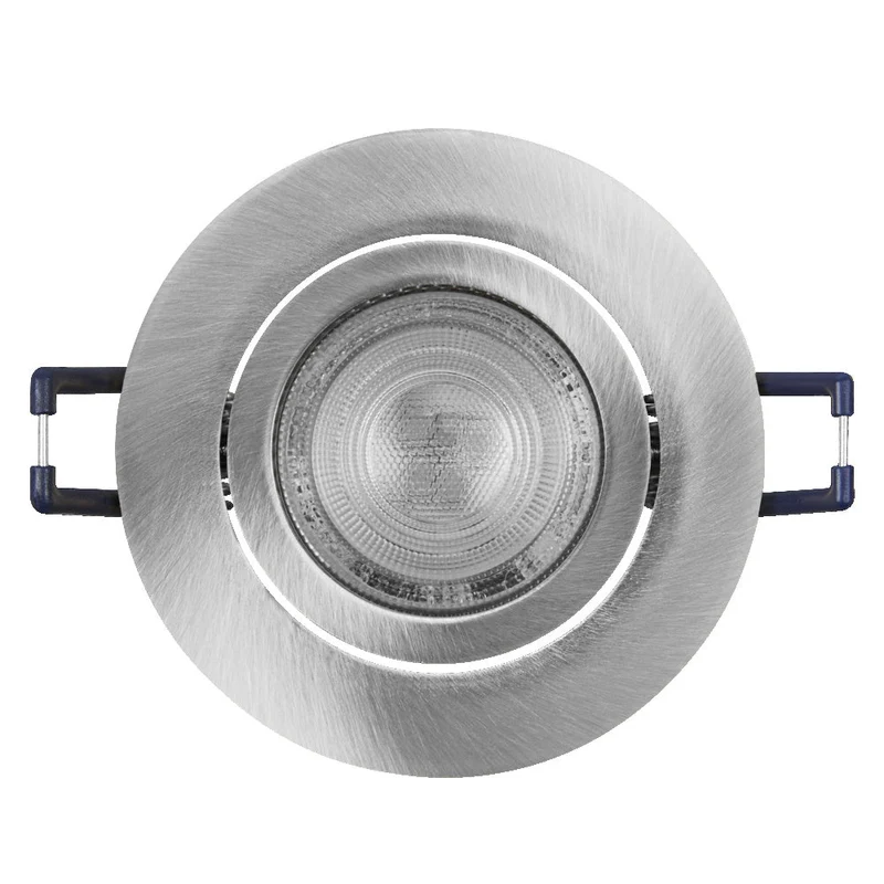 Set faretti da incasso OSRAM LED Spot Recess GU10 orientabile Click 4,5W Nichel satinato ⌀68 mm