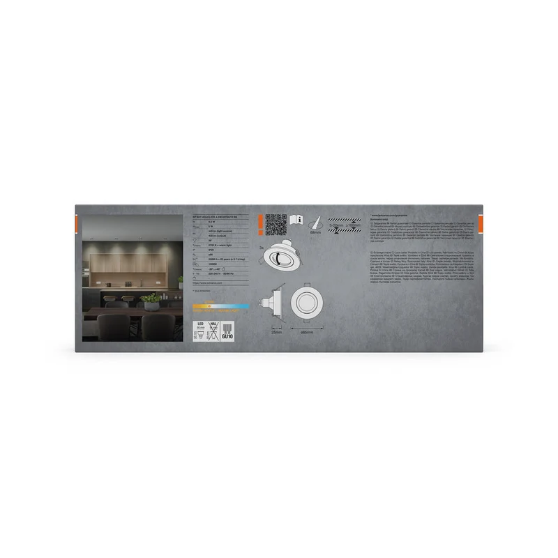 Set faretti da incasso OSRAM LED Spot Recess GU10 orientabile Click 4,5W Nero ⌀68 mm