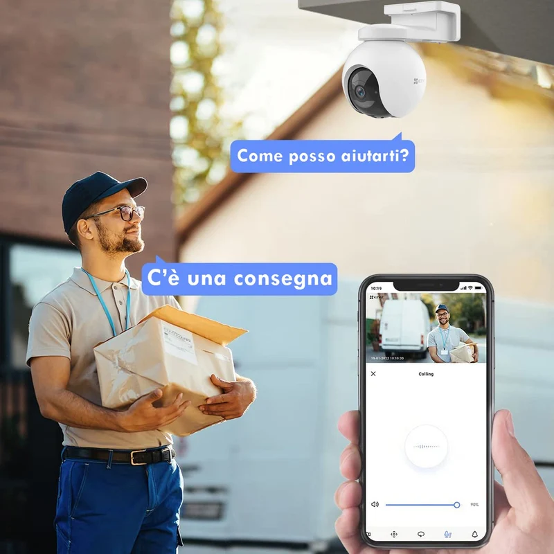 EZVIZ EB8 4G Telecamera di videosorveglianza a batteria Wi-Fi, Videocamera motorizzata 4G a batteria, risoluzione 2K, visione notturna, impermeabile