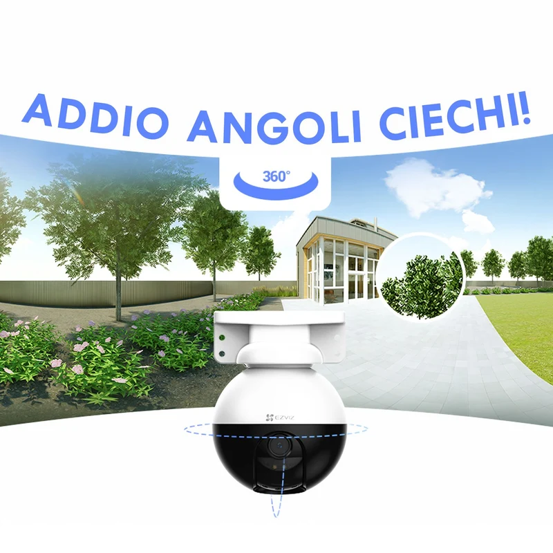 Ezviz C8W Pro Telecamera di videosorveglianza Wi-Fi, risoluzione 2K, videocamera di sicurezza motorizzata, smart home camera 360 gradi
