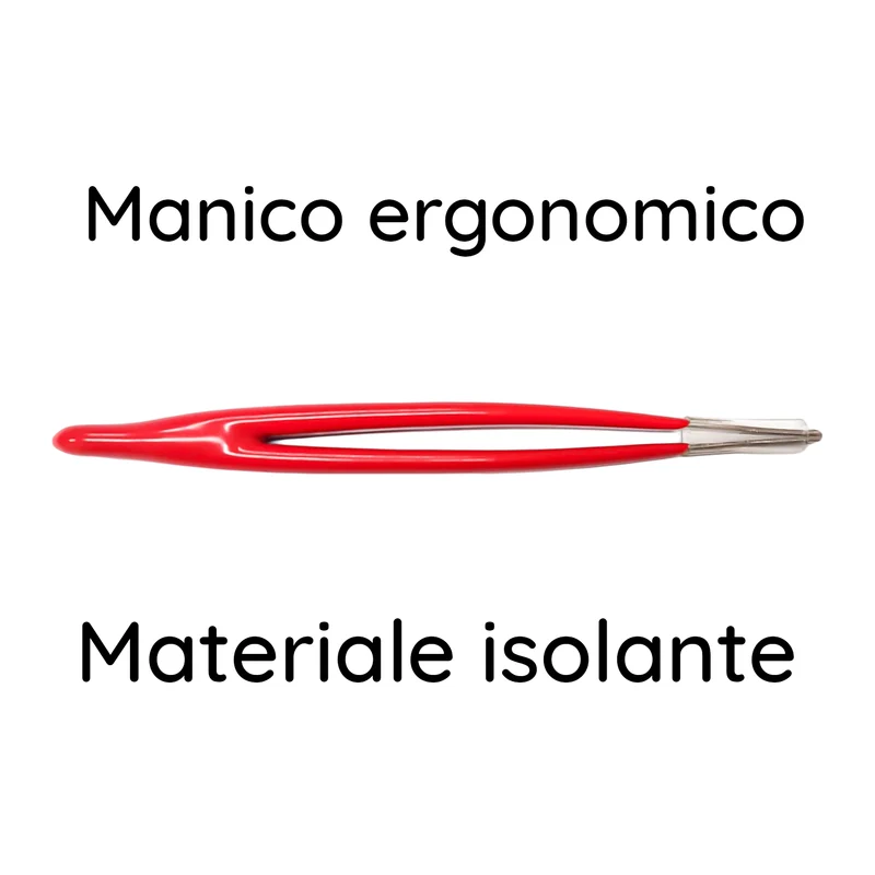 Pro'skit coppia di pinzette con manico isolato, becco grip elevato, pinza a becco curvo con puntale appuntito, pinzetta di precisione antistatica