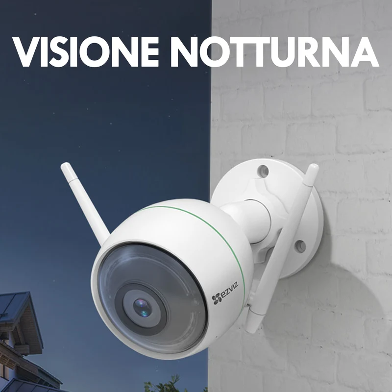 Ezviz C3WN Telecamera di videosorveglianza Wi-Fi, videocamera di sicurezza impermeabile, camera visione notturna 1080p, smart home camera