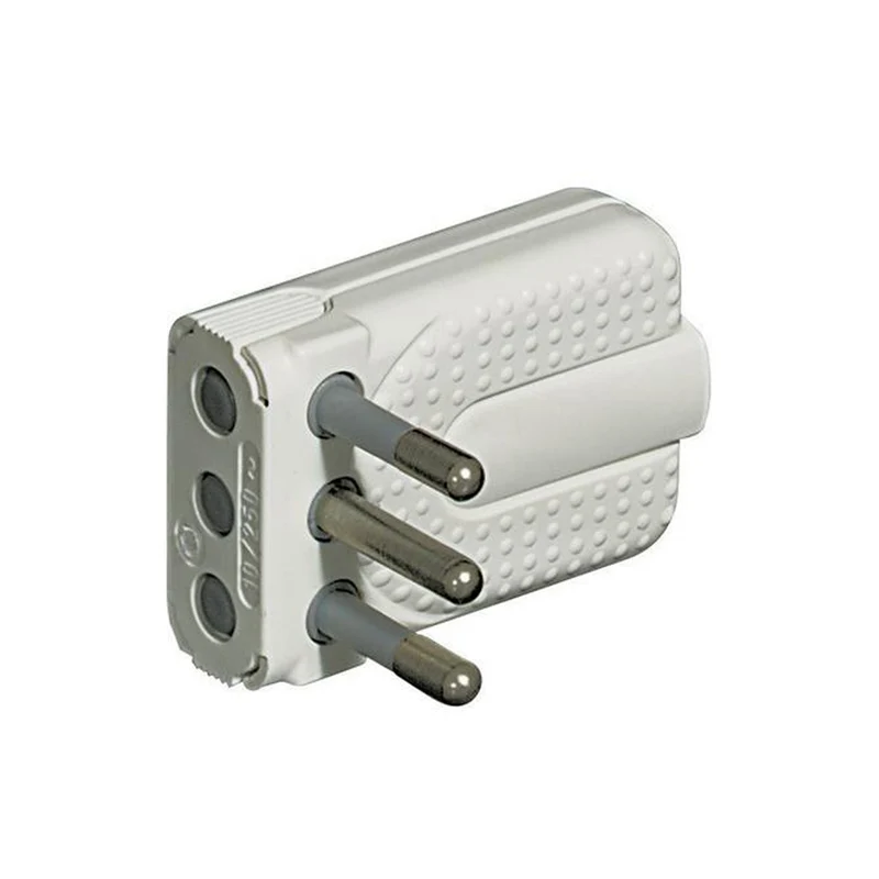 Bticino Spina Corner 2P+T 10A salvaspazio, spinotti orientabili, colore bianco