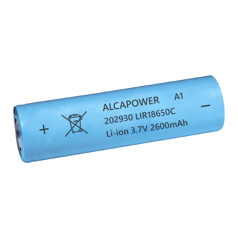 Alcapower Accumulatore 202930, batteria Li-Ion 18650, 3,7V, 2600mAh, Ø18.35x67.1mm